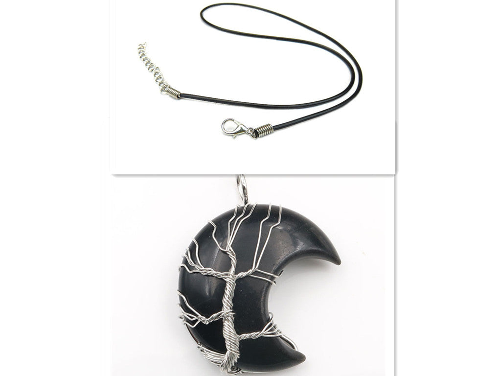 Halskæde med Livets Træ vedhæng i Månekrystal Accessories