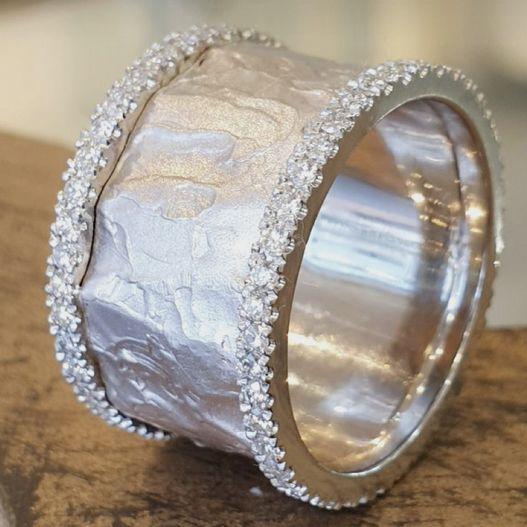 Vintage Ring med Sølv Zirkon