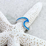 Bølge Ring med Opal og Sølv