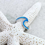 Bølge Ring med Opal og Sølv