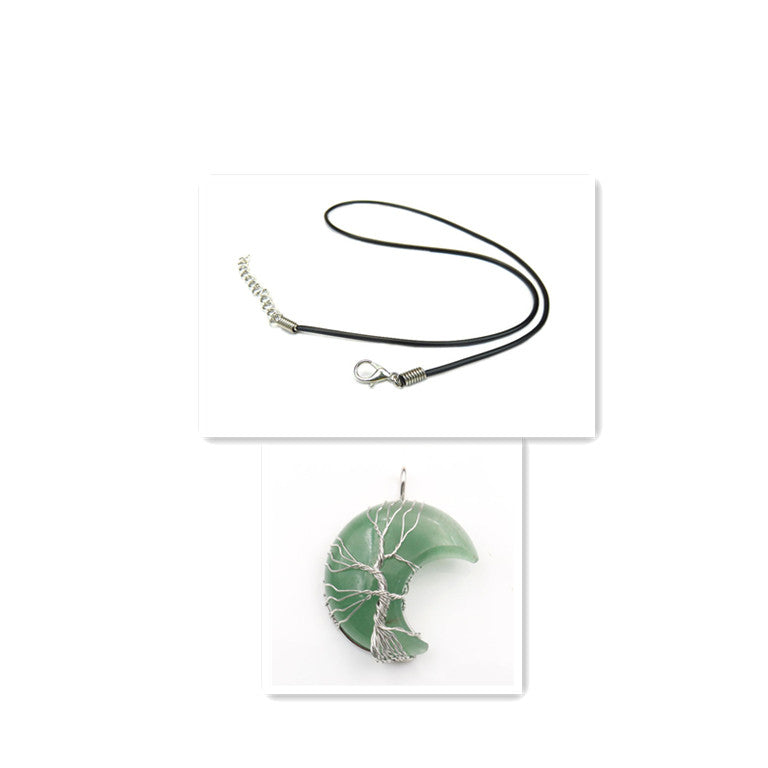 Halskæde med Livets Træ vedhæng i Månekrystal Accessories