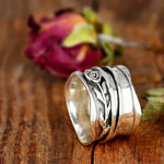 Vintage Blomster Ring i Sølv
