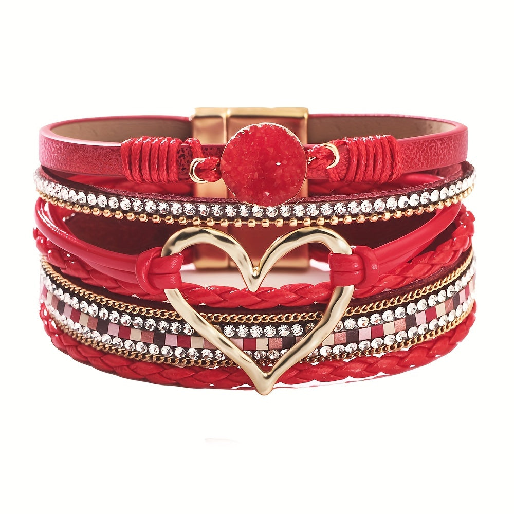 Boho Multilags Læderarmbånd