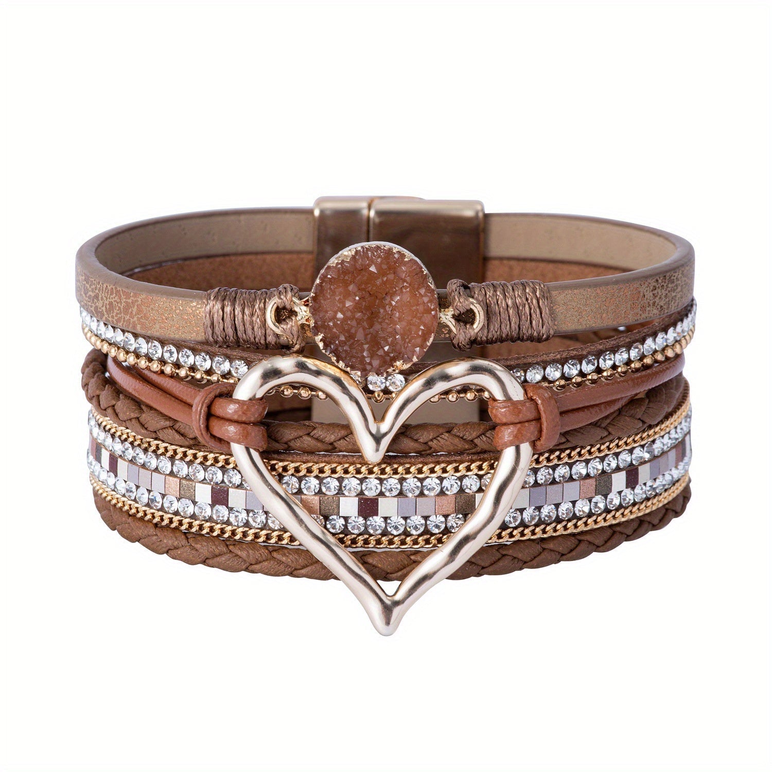 Boho Multilags Læderarmbånd
