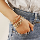 Boho Multilags Læderarmbånd