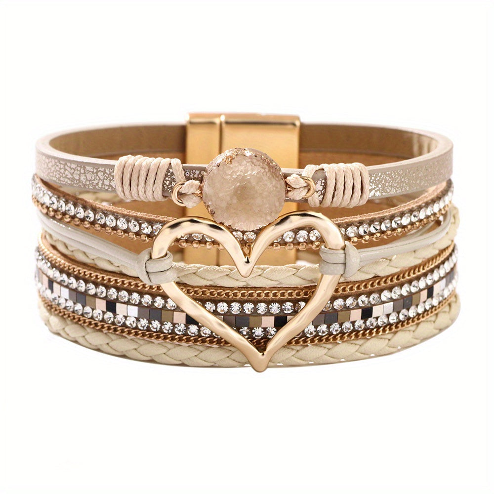Boho Multilags Læderarmbånd