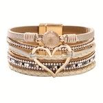 Boho Multilags Læderarmbånd