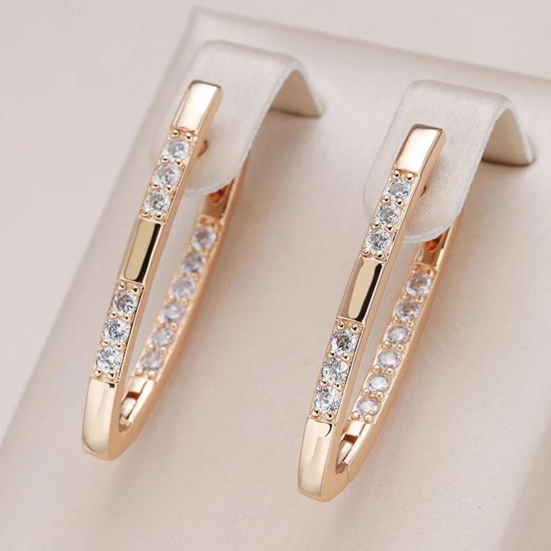 Elegante Øreringe med Zirkoner i Guld