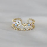 Vintage Ring med Blomst i Guld