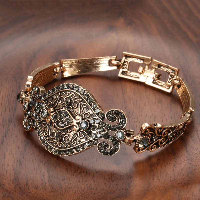 Elegant Armbånd af Sort Krystal