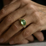 Grøn vintage ring med rund sten