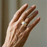 Guld ring med vintage perler