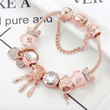 Rosa Drømmefangerarmbånd med Sølvvedhæng