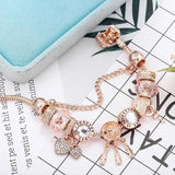 Rosa Drømmefangerarmbånd med Sølvvedhæng