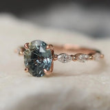 Vintage ring i rosaguld med safir