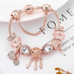Rosa Drømmefangerarmbånd med Sølvvedhæng