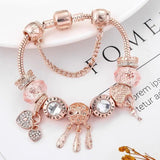 Rosa Drømmefangerarmbånd med Sølvvedhæng