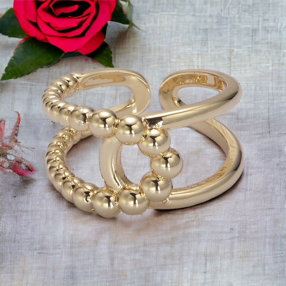 Vittoria Twist ring med dobbelt ring - Guld eller Sølv