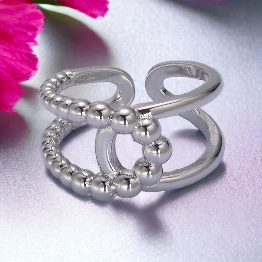 Vittoria Twist ring med dobbelt ring - Guld eller Sølv