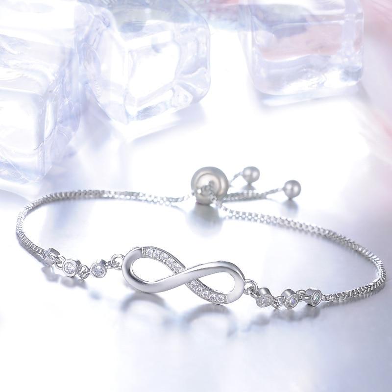 Justerbar Infinity armbånd i sølv