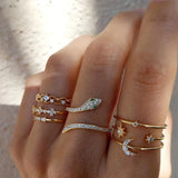 Vintage sæt af glitrende guld ringe