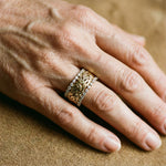 Vintage gyld ring flettet med zirkon