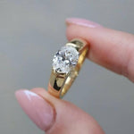 Vintage ring i guld og zirkon