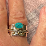 Bred ring med turkis