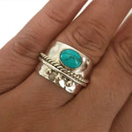 Bred ring med turkis