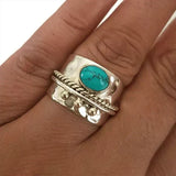 Bred ring med turkis