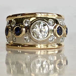 Vintage Ring med Gyldne Zirkonia Indlæg