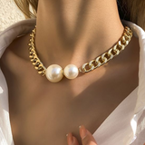 Elegant Collier med Dobbelt Perlekæde
