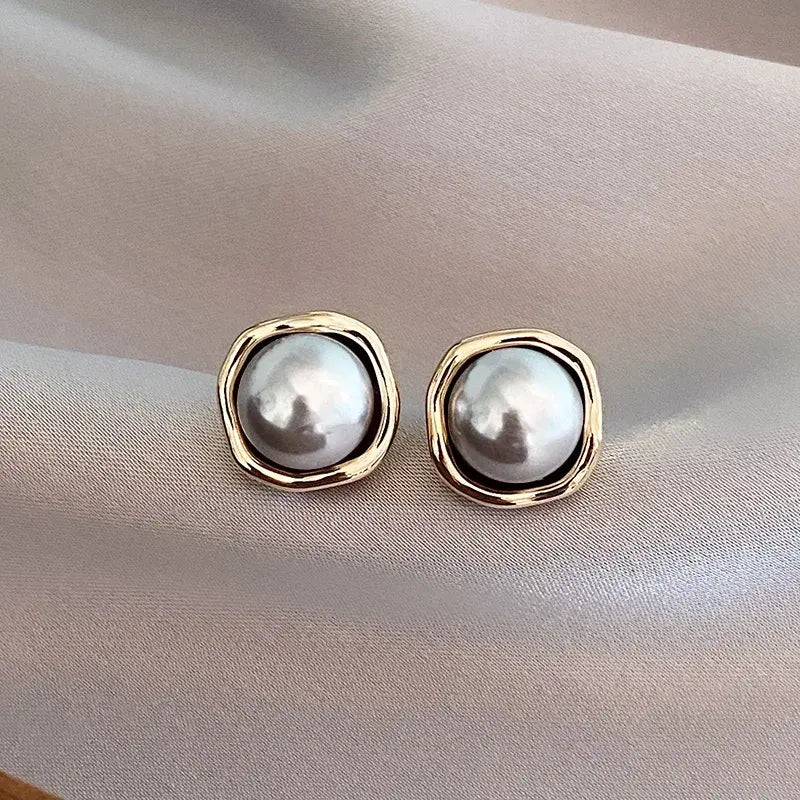 Elegante Øreringe i Sort Perle