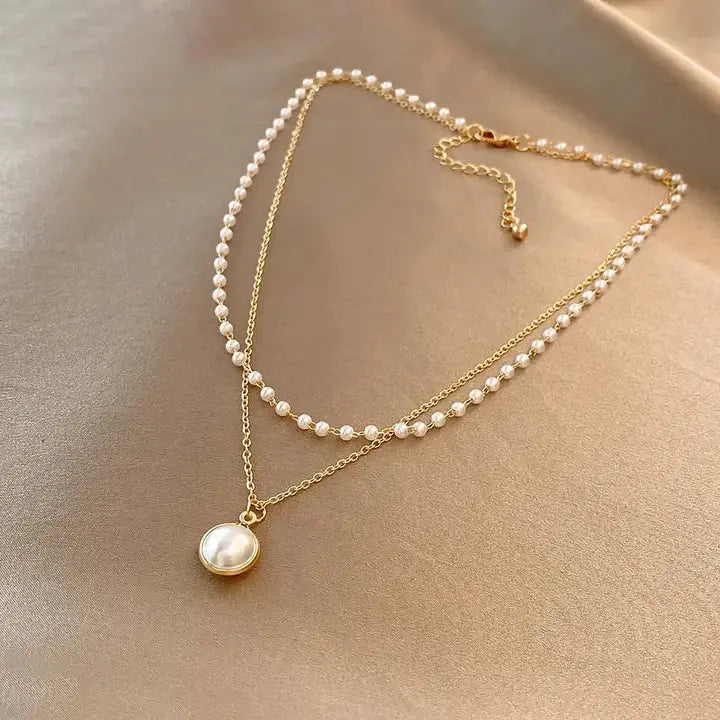 Elegant Guld Perle Halskæde