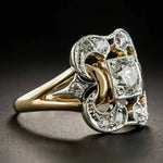 Złoty Vintage Ring med Zirkonia