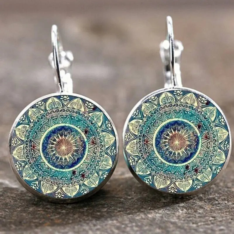 Vintage Mandala Øreringe Runde
