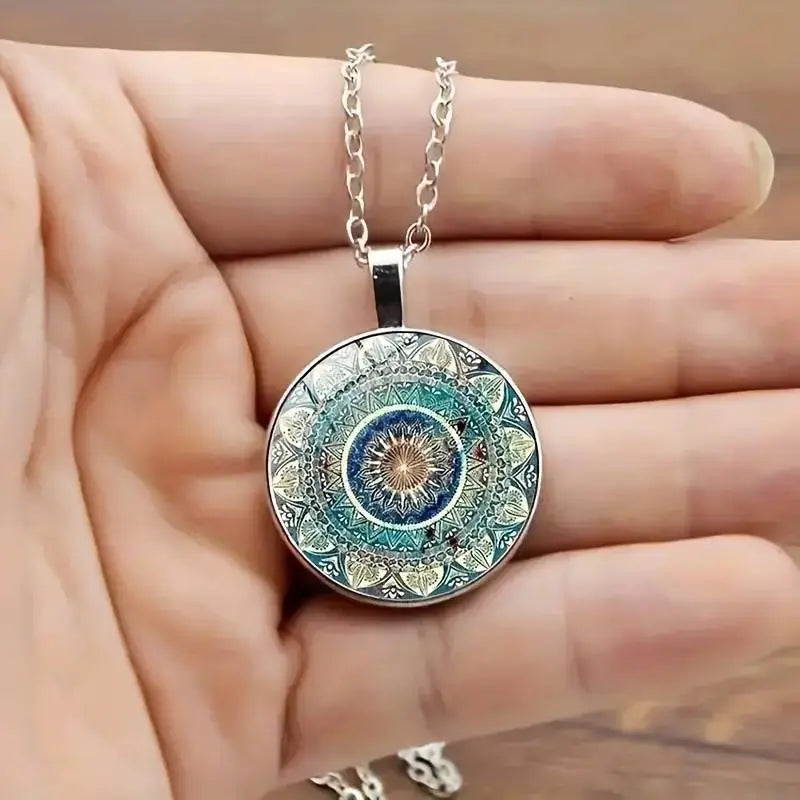 Kolor Vintage Rund med Blå Mandala