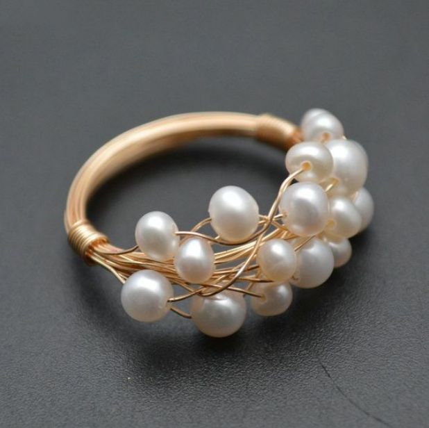 Vintage Ring med Perle Nest