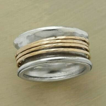 Guldring i vintage sølv