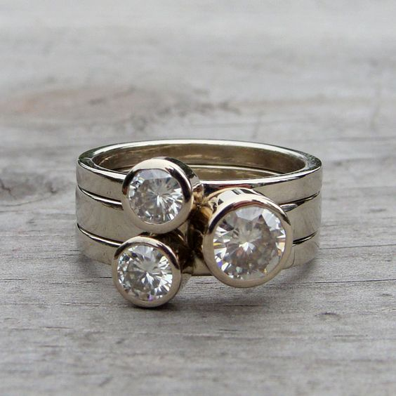 Vintage Ring ‘Triplo’ med Zirkonia