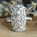 Vintage Ring i Skinnende Sølv