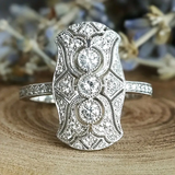 Vintage Ring i Skinnende Sølv