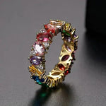 Vintage Ring med Multifarvede Zirkoner