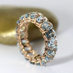 Vintage Ring med Blå og Gyldne Indlæg