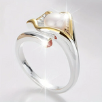 Vintage Ring i Guld og Sølv med Perler