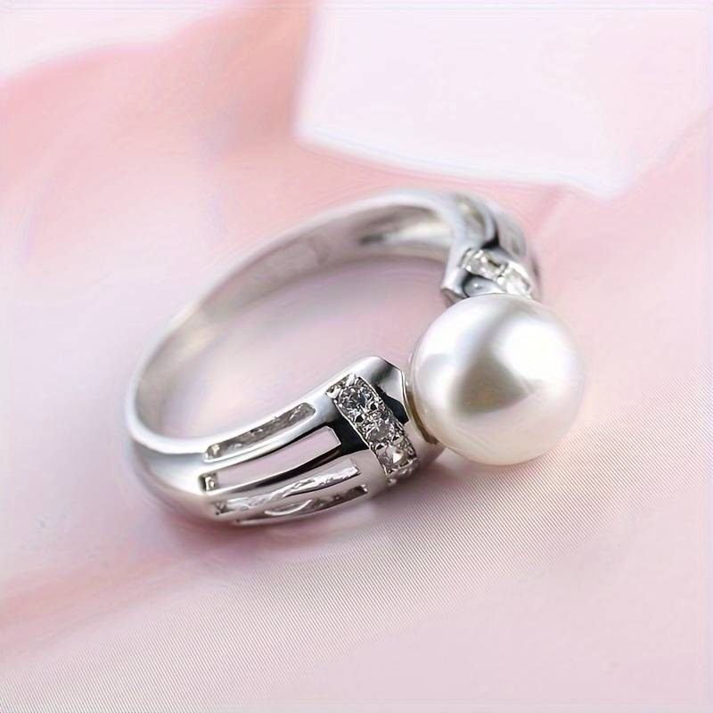 Vintage Ring med Sølv Perle