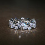 Vintage evighedsring med runde og marquise diamanter