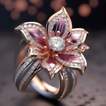 Krystalring med Exotisk Lotusrose